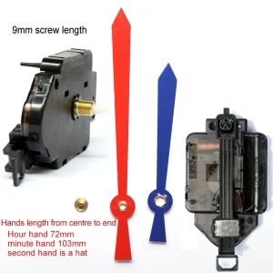 Sieninio laikrodžio mechanizmas Raudonas ir mėlynas kardas (9mm