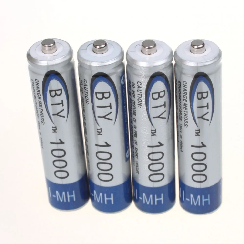 4 įkraunamos 1000 mAh AAA baterijos
